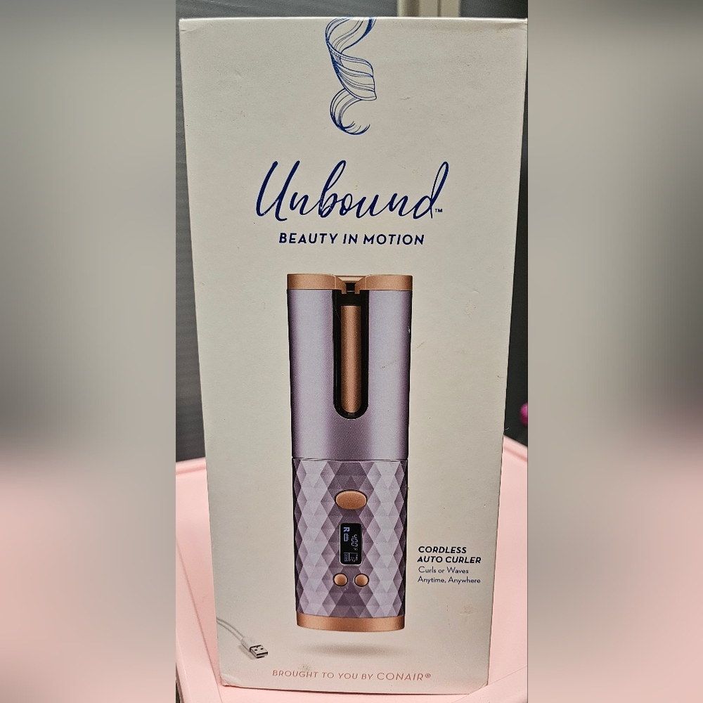 Unbound Cordless Auto Curler by Conair — Lavender and Rose Gold